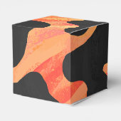 Monogram Koe Zwart en Oranje afdrukken Bedankdoosjes (Achterkant)