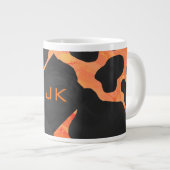 Monogram Koe Zwart en Oranje afdrukken Grote Koffiekop (Voorkant rechts)