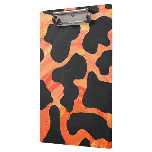 Monogram Koe Zwart en Oranje afdrukken Klembord (Links)