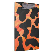 Monogram Koe Zwart en Oranje afdrukken Klembord (Rechts)