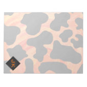 Monogram Koe Zwart en Oranje afdrukken Notitieblok (Voorkant)