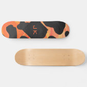 Monogram Koe Zwart en Oranje afdrukken Persoonlijk Skateboard (Horizontaal)