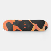 Monogram Koe Zwart en Oranje afdrukken Persoonlijk Skateboard (Horizontaal)