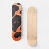 Monogram Koe Zwart en Oranje afdrukken Persoonlijk Skateboard (Voorkant)
