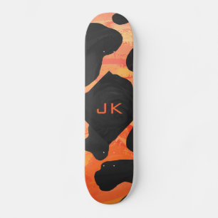 Monogram Koe Zwart en Oranje afdrukken Persoonlijk Skateboard