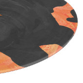 Monogram Koe Zwart en Oranje afdrukken Snijplank (Hoek)