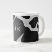 Monogram Koe Zwart en Wit Grote Koffiekop (Voorkant rechts)