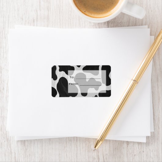 Monogram Koe zwart-wit Etiket (Insitu)