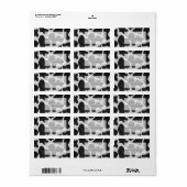 Monogram Koe zwart-wit Etiket (Full Sheet)