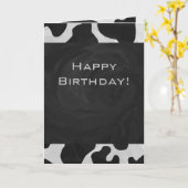 Monogram Koe zwart-wit Kaart (Gele Bloem)