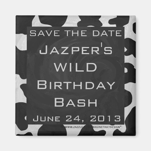 Monogram Koe zwart-wit Magneet (Voorkant)