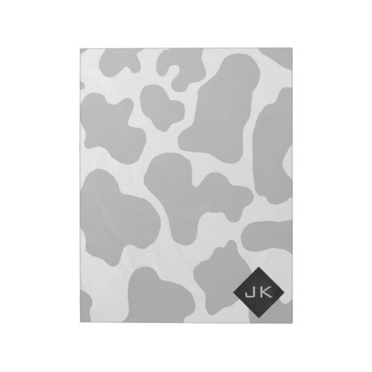 Monogram Koe zwart-wit Notitieblok (Linkerzijde)