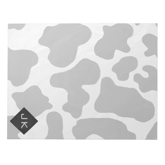 Monogram Koe zwart-wit Notitieblok (Voorkant)