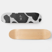 Monogram Koe zwart-wit Persoonlijk Skateboard (Horizontaal)