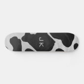Monogram Koe zwart-wit Persoonlijk Skateboard (Horizontaal)