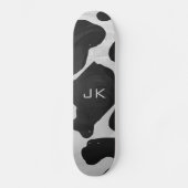 Monogram Koe zwart-wit Persoonlijk Skateboard (Voorkant)
