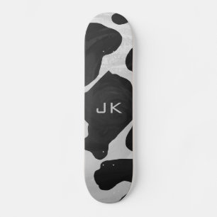 Monogram Koe zwart-wit Persoonlijk Skateboard