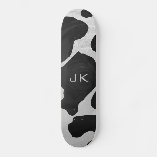 Monogram Koe zwart-wit Persoonlijk Skateboard (Voorkant)