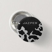 Monogram Koe zwart-wit Ronde Button 3,2 Cm (Voorkant /achterkant)