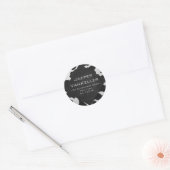 Monogram Koe zwart-wit Ronde Sticker (Envelop)