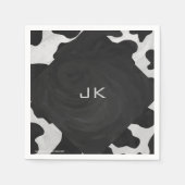 Monogram Koe zwart-wit Servetten (Voorkant)