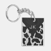 Monogram Koe zwart-wit Sleutelhanger (Voorkant Links)