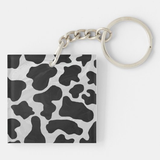 Monogram Koe zwart-wit Sleutelhanger (Achterkant)