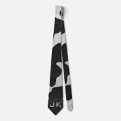 Monogram Koe zwart-wit Stropdas (Voorkant)
