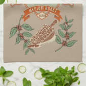 Monogram Koel rustiek Columbiaans Koffie  Theedoek (Gevouwen)