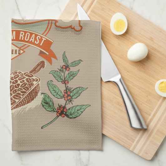 Monogram Koel rustiek Columbiaans Koffie  Theedoek (Quarter Fold)