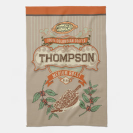 Monogram Koel rustiek Columbiaans Koffie  Theedoek