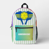 Monogram koele gradiënt strepen Pickleball spelers Bedrukte Rugzak (Voorkant)