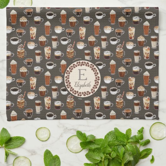 Monogram Koffee Lover Coffee Bean Theedoek (Gevouwen)