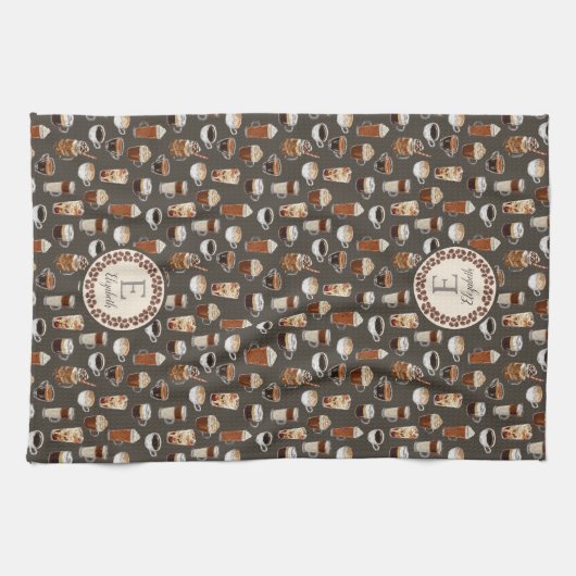 Monogram Koffee Lover Coffee Bean Theedoek (Horizontaal)
