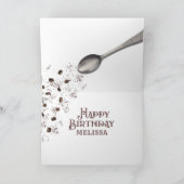 Monogram koffie latte art | Gelukkige verjaardag Kaart (Binnen)