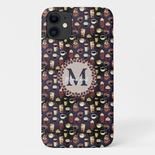 Monogram koffie Lover Case-Mate iPhone Case (Achterkant)