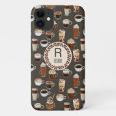 Monogram koffie Lover Case-Mate iPhone Case (Achterkant)