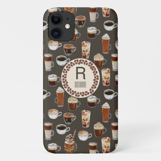 Monogram koffie Lover Case-Mate iPhone Case (Achterkant)