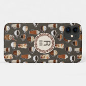 Monogram koffie Lover Case-Mate iPhone Case (Achterkant (horizontaal))