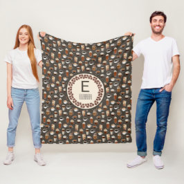 Monogram koffie Lover Fleece Deken