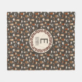 Monogram koffie Lover Fleece Deken (Voorkant (Horizontaal))