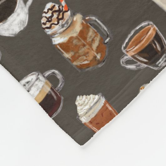 Monogram koffie Lover Fleece Deken (Hoek)