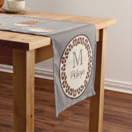 Monogram Koffie Lover Light Brown Korte Tafelloper