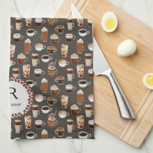 Monogram koffie Lover Theedoek (Quarter Fold)