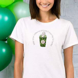 Monogram Koffie St Patrick's Day Feestelijk Grappi T-shirt