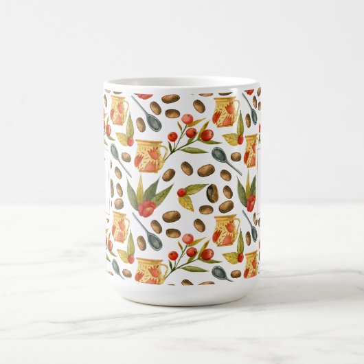 Monogram koffiebonen patroon koffiemok (Center)