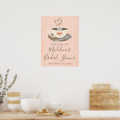 Monogram koffiekop bruidsontbijt welkomstbord poster (Keuken)