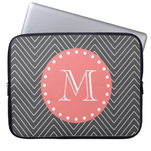 Monogram kolenkoraal Chevron Pattern 2A Laptop Sleeve