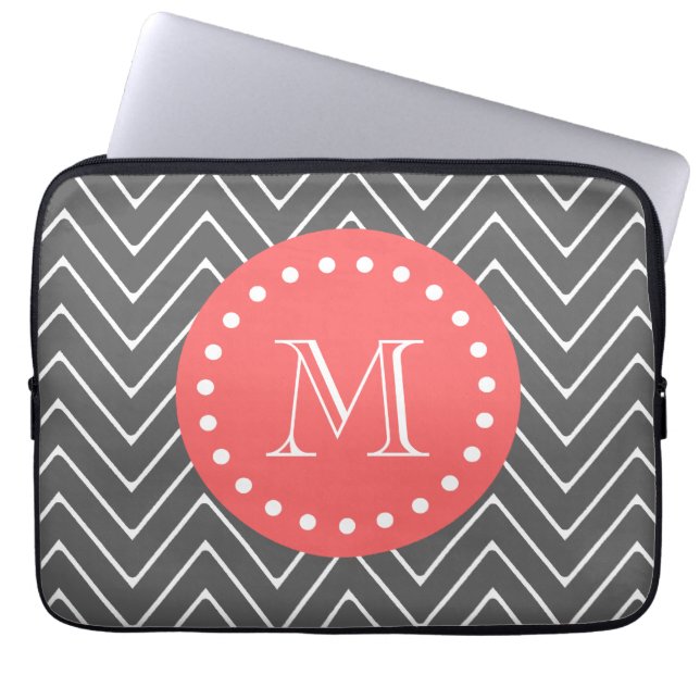 Monogram kolenkoraal Chevron Pattern 2A Laptop Sleeve (Voorkant)