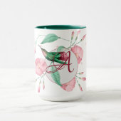 Monogram Kolibrie Roze Mint Bloemendecoratie Mok (Midden)